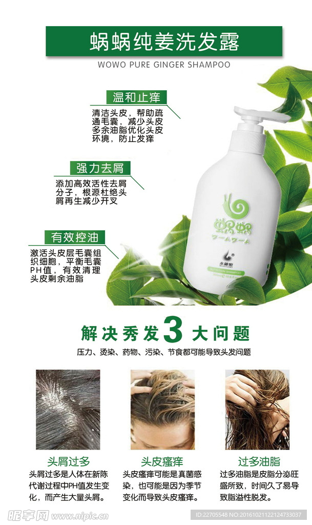 蜗蜗纯姜洗发露