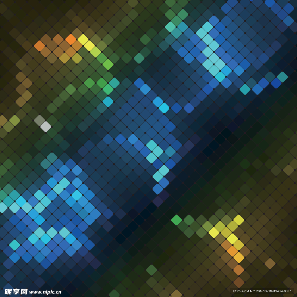 矢量黑色炫光马赛克背景