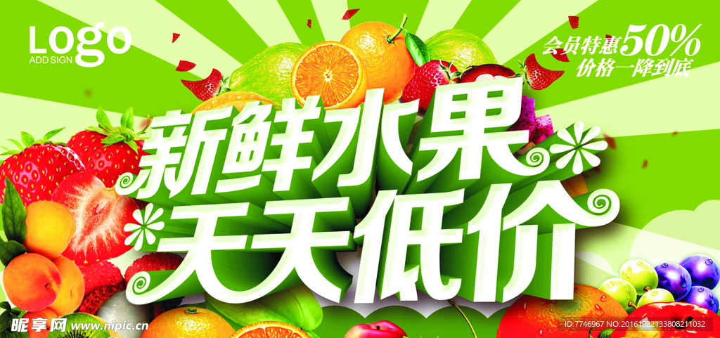 新鲜水果促销海报