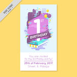现代商务生日卡