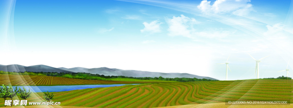 农业农田清新背景banner