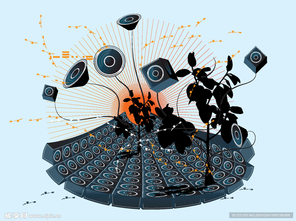 矢量欧美创意装饰 音乐元素