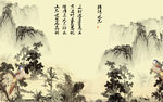 水墨景秀风光背景墙（分层）