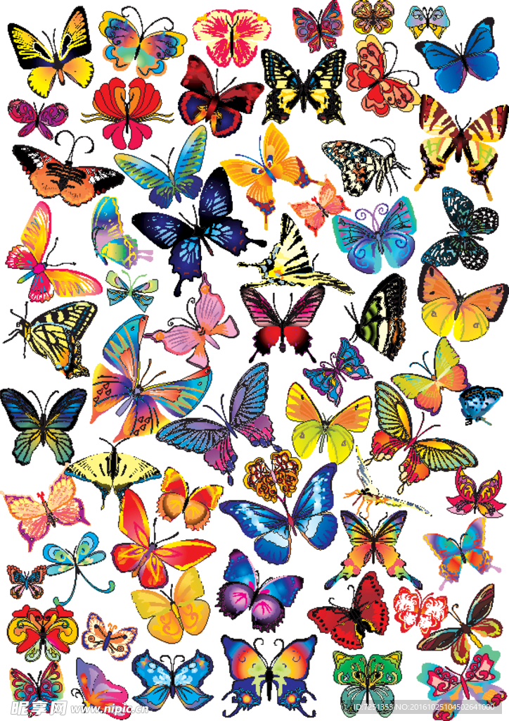 矢量欧美创意装饰 蝴蝶图案