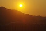 夕阳影山虹