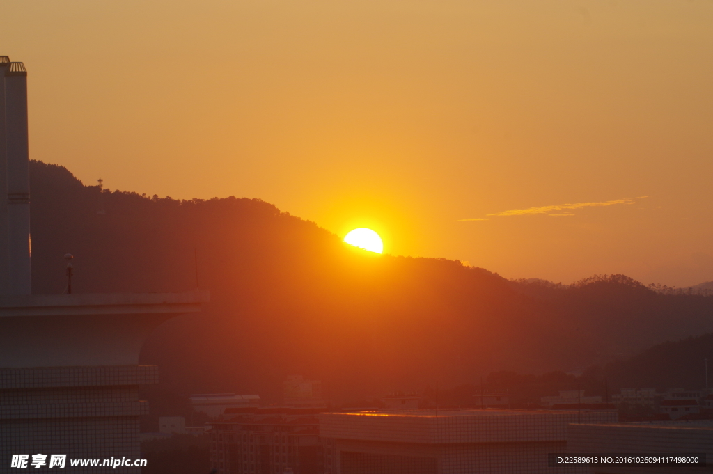 夕阳下山景