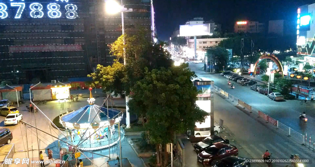 商业区夜景 延时摄影