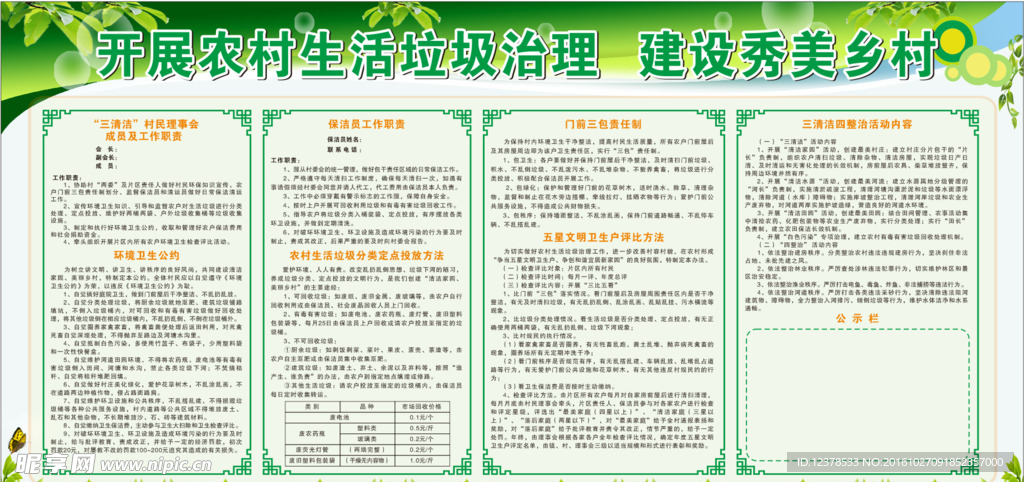 环境整治宣传栏