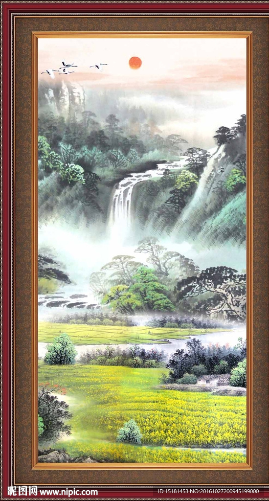 竖幅国画