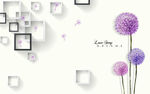 3D立体简约蒲公英背景墙