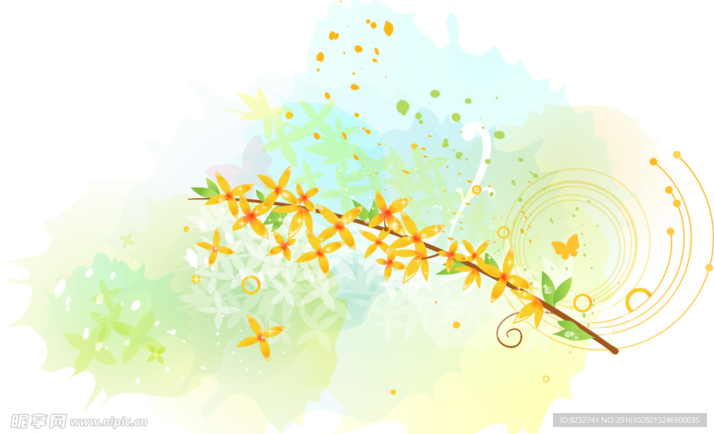 花纹 手绘 底纹 背景 韩式花