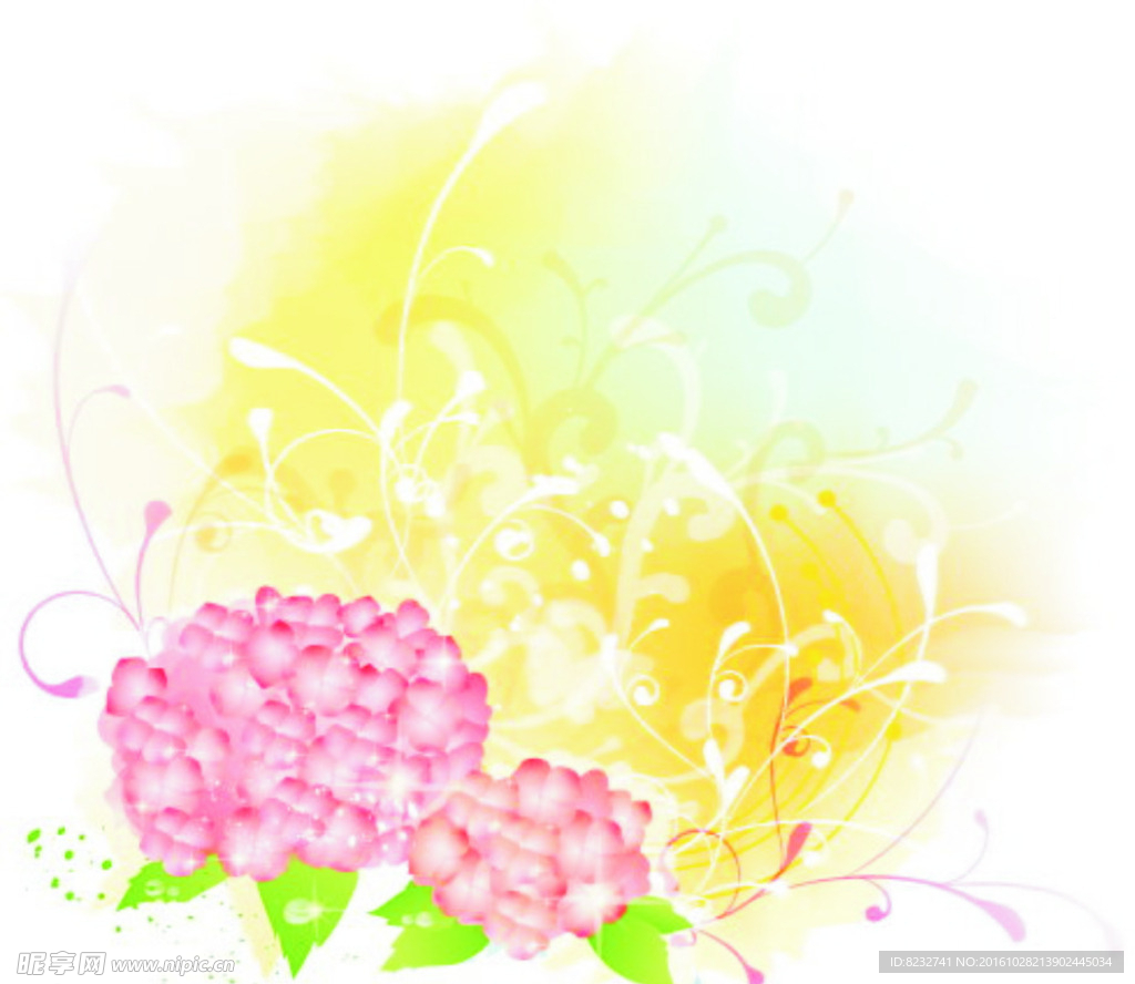 花纹 手绘 底纹 背景 韩式花