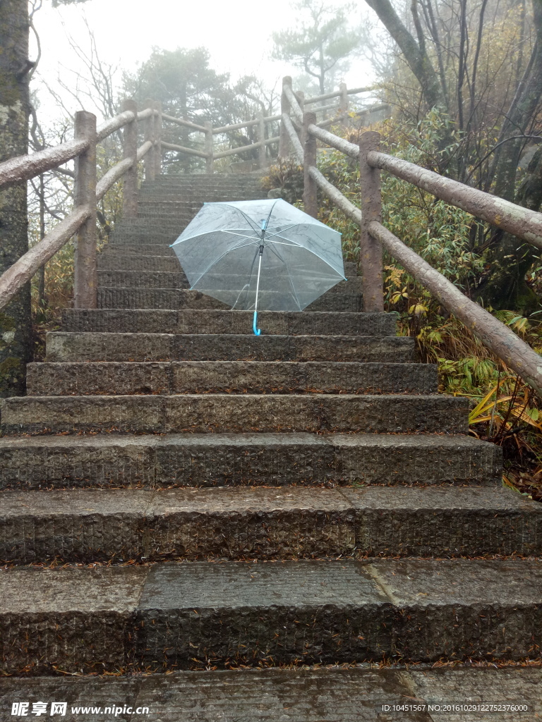 山中秋景阶梯