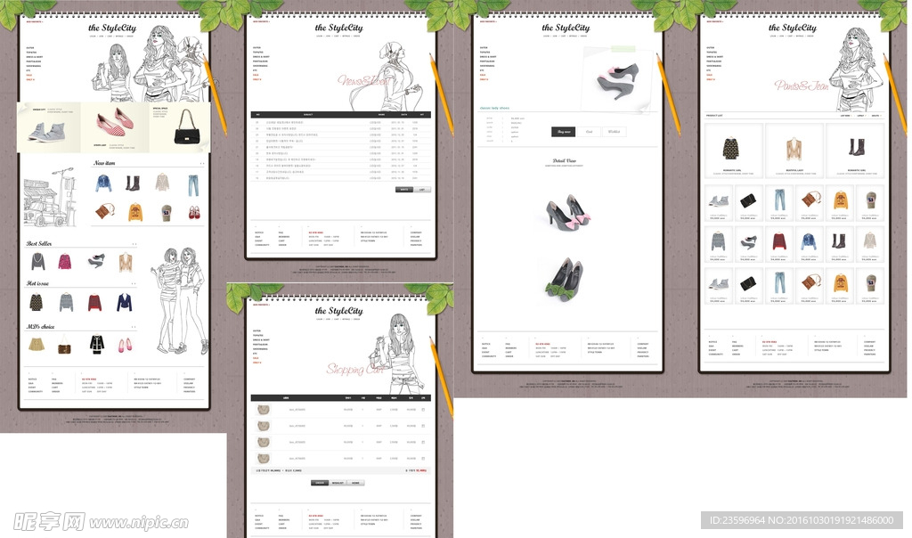 女式素描类鞋子衣服提包类网站