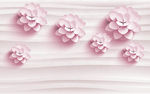 3D立体白色花朵背景墙