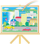 城市建筑插画