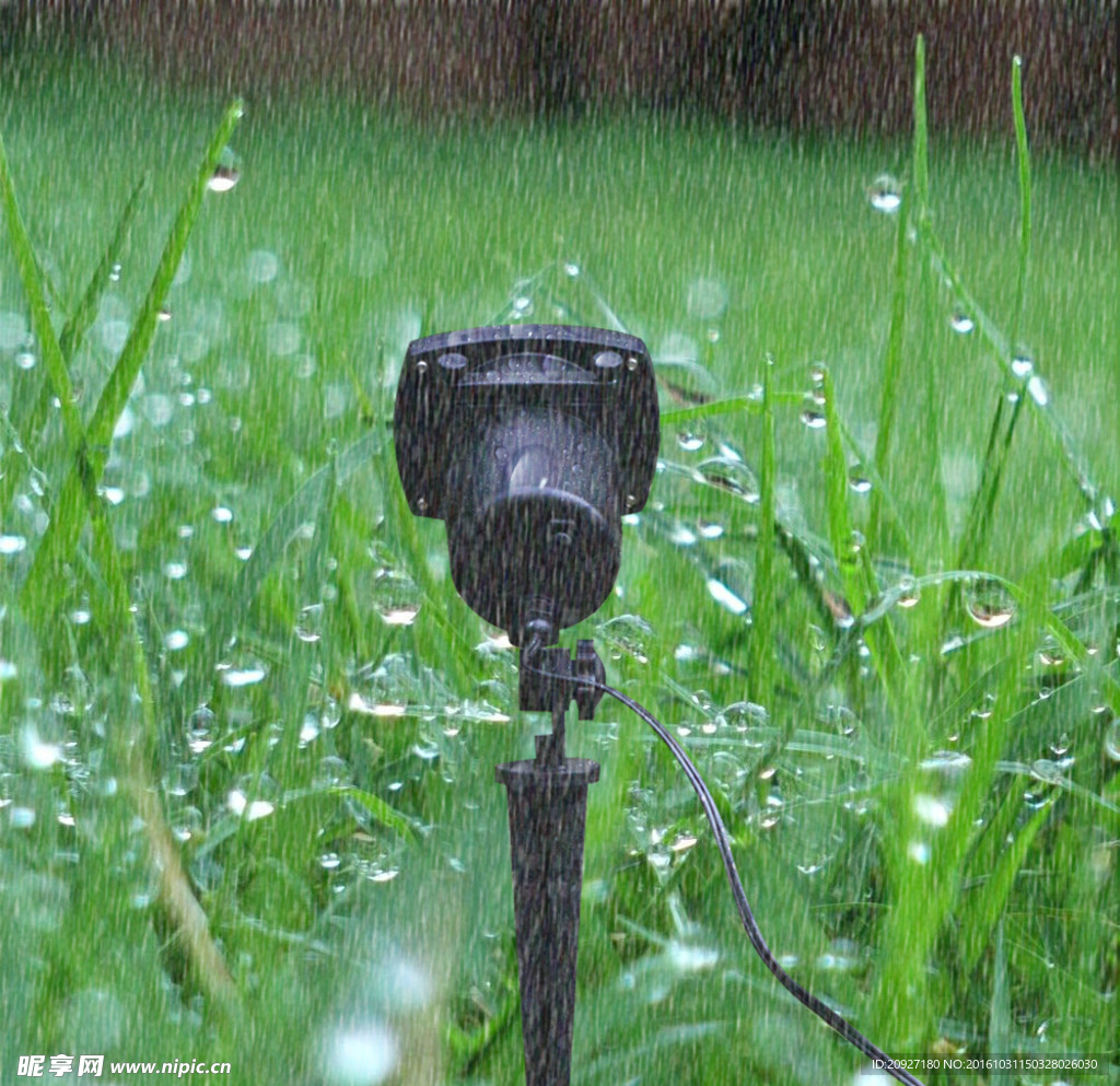 灯饰下雨效果图