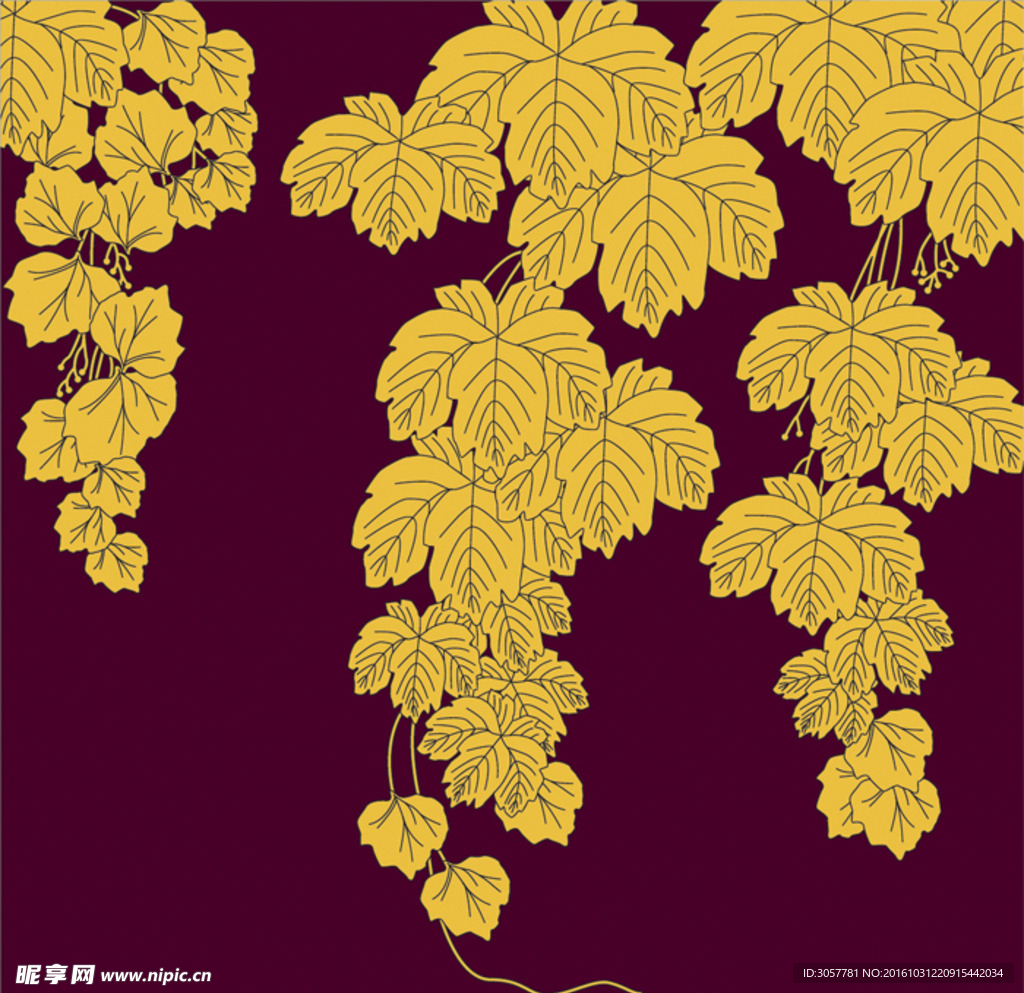 日式风格花纹叶子