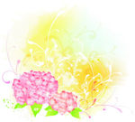 迎春花 绣球花 手绘花朵 韩式