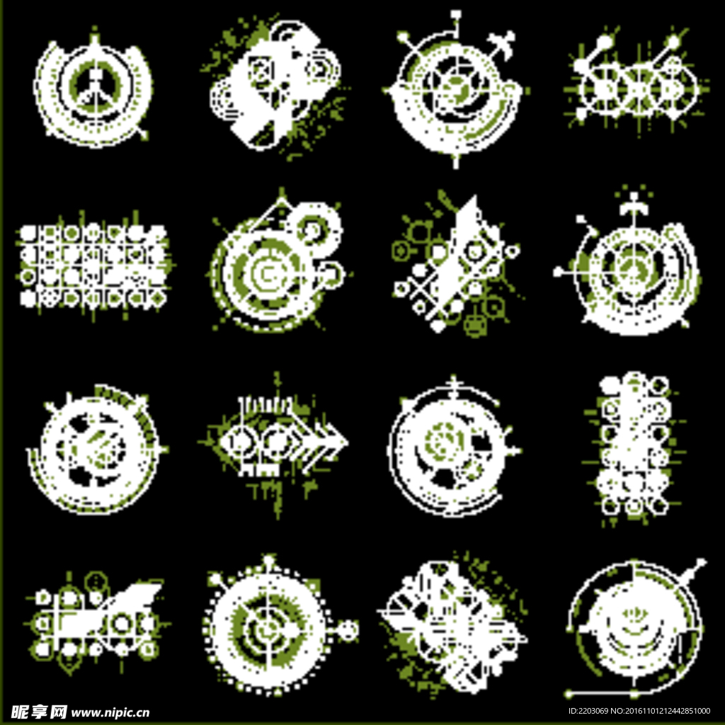 潮流绿色花纹