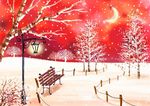 冬季梦幻雪景素材