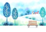 卡通梦幻雪景素材