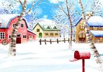建筑雪景素材