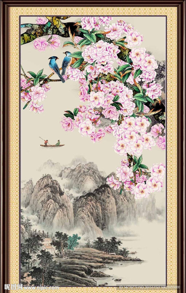 竖幅花鸟