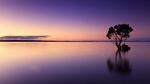 夕阳下的湖面美景