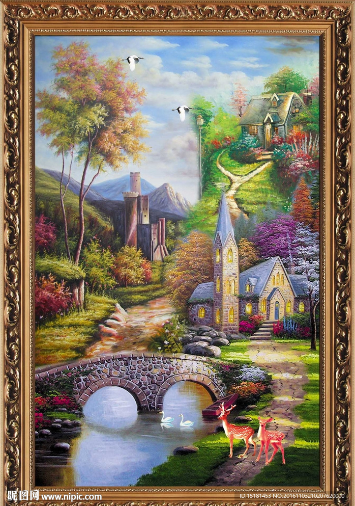 竖幅油画