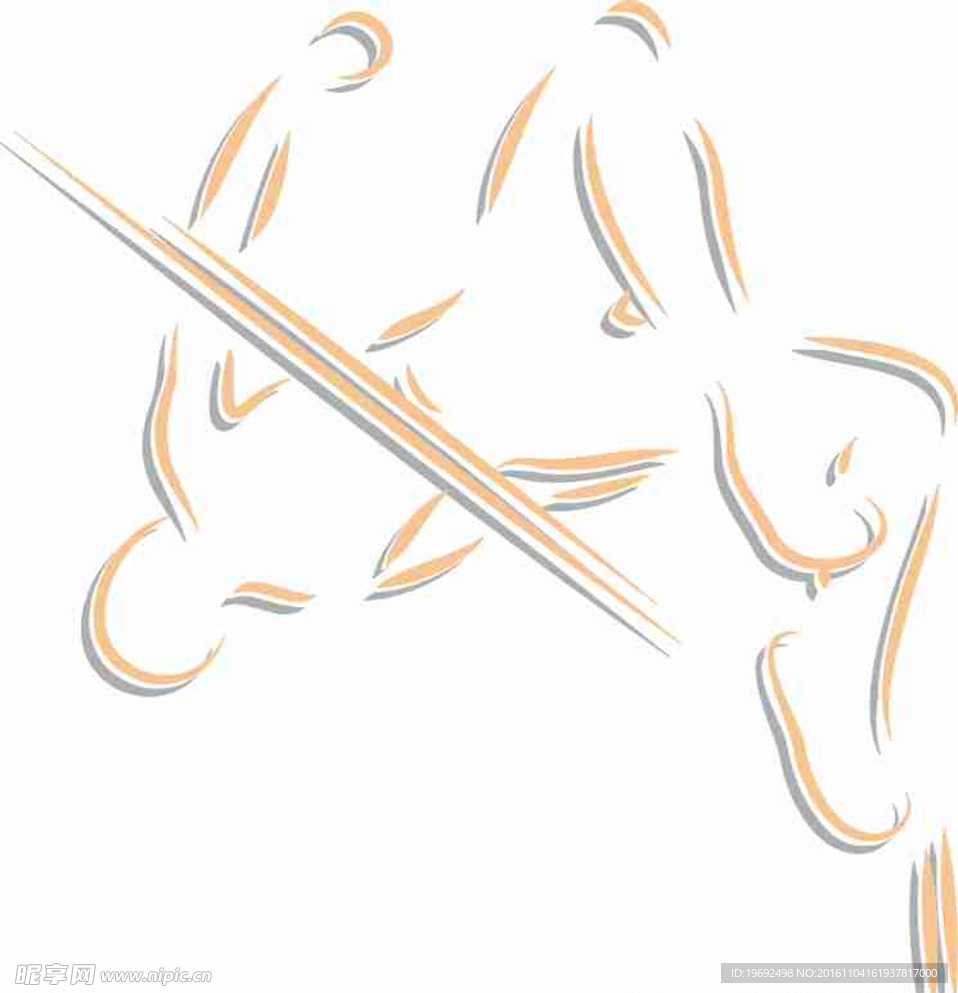 插画 矢量图  手绘 线条图