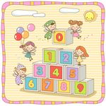儿童字母游戏堆积
