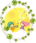 唯美天空花朵人物素材