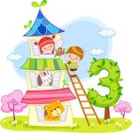 卡通人物房屋素材