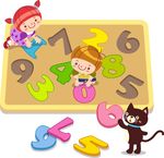 卡通人物字母素材