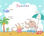 卡通夏日海洋动物素材