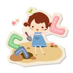 卡通人物字母素材