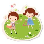 室外草坪人物素材