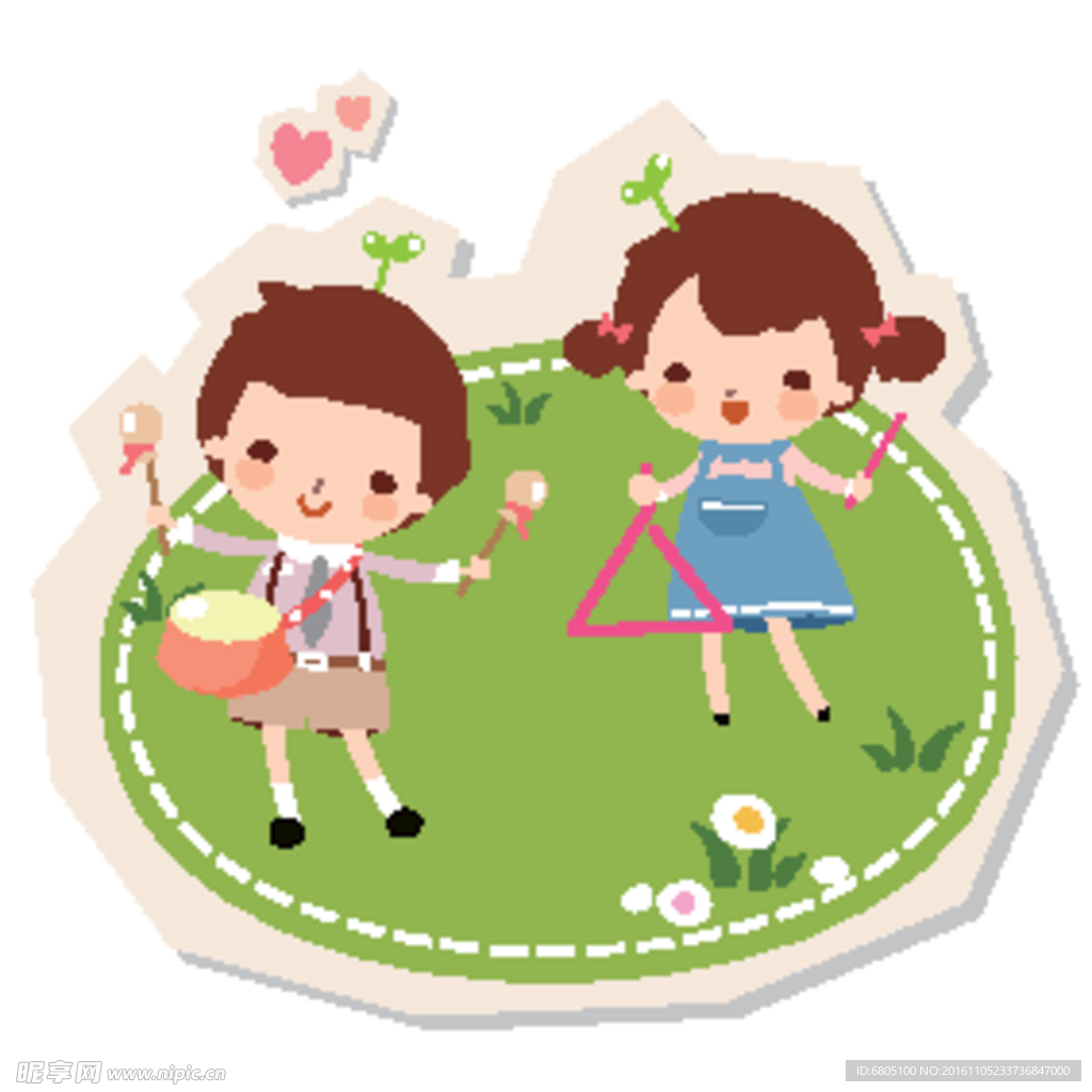 室外草坪人物素材