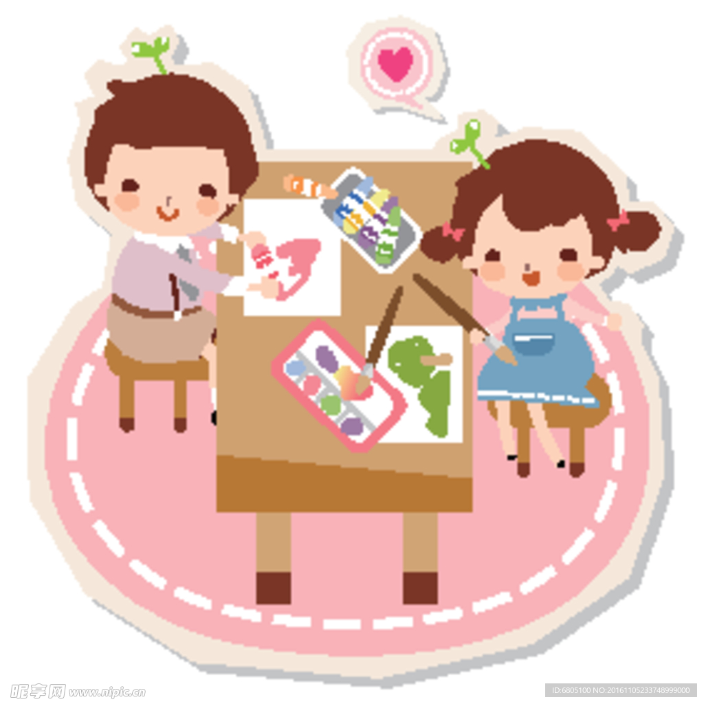 室内卡通人物素材