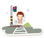 卡通儿童人行道素材