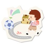 卡通小学生踢球比赛素材