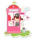 卡通人物电话亭素材