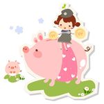 儿童小猪素材