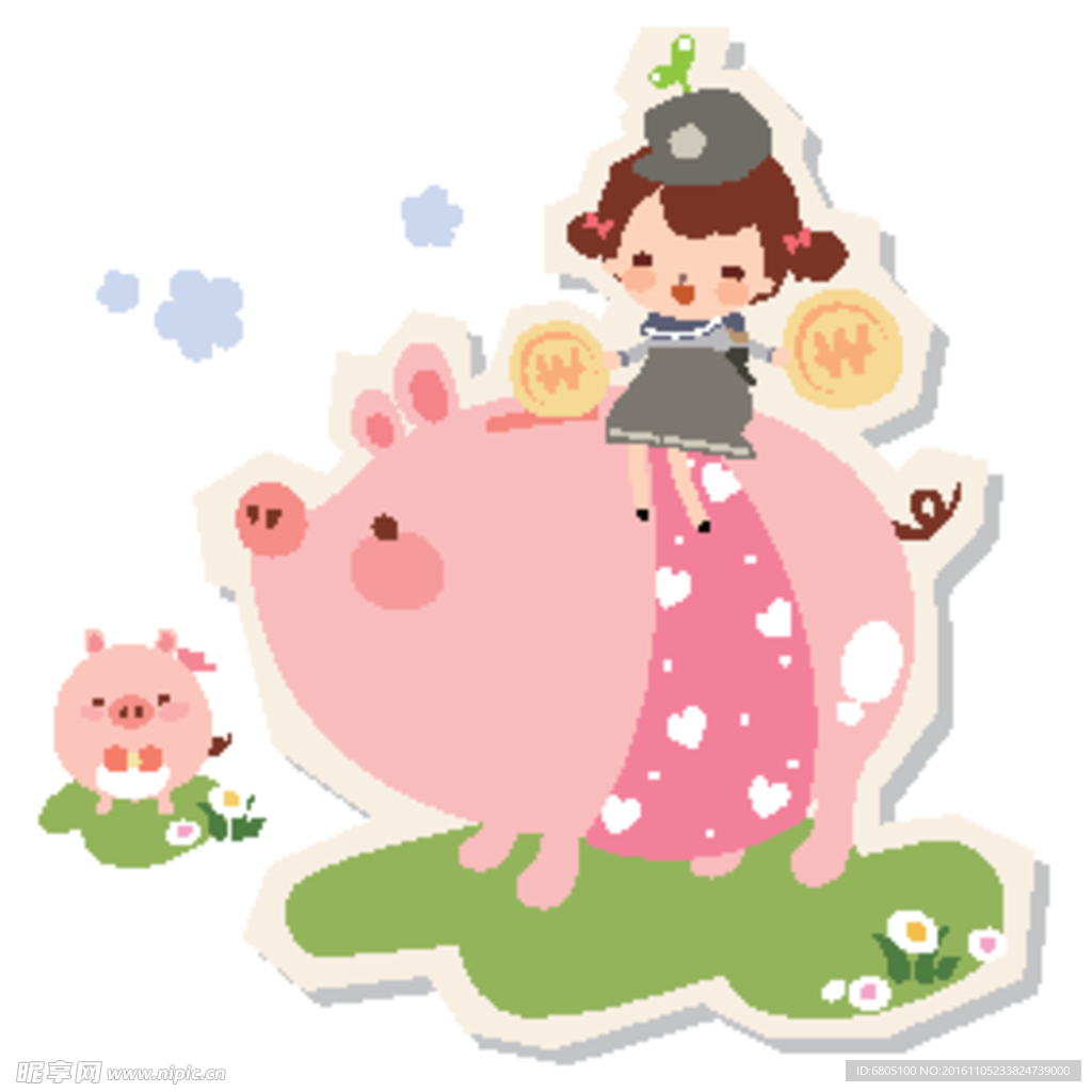 儿童小猪素材