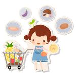 卡通美女购物素材