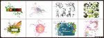 矢量图 插画 雕刻 素描 花纹