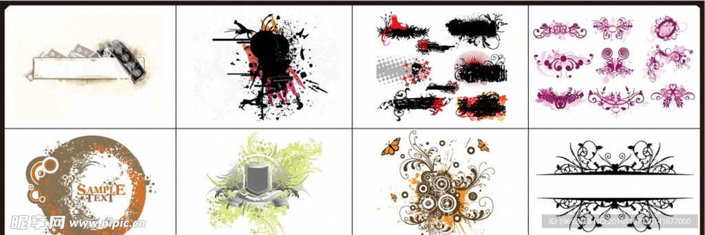 矢量图 插画 雕刻 素描 花纹