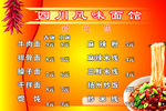 面馆价目表