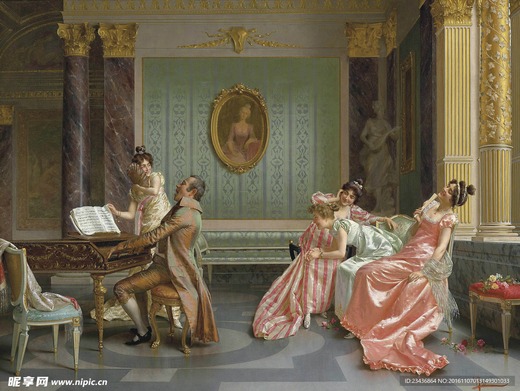 欧式宫廷人物油画